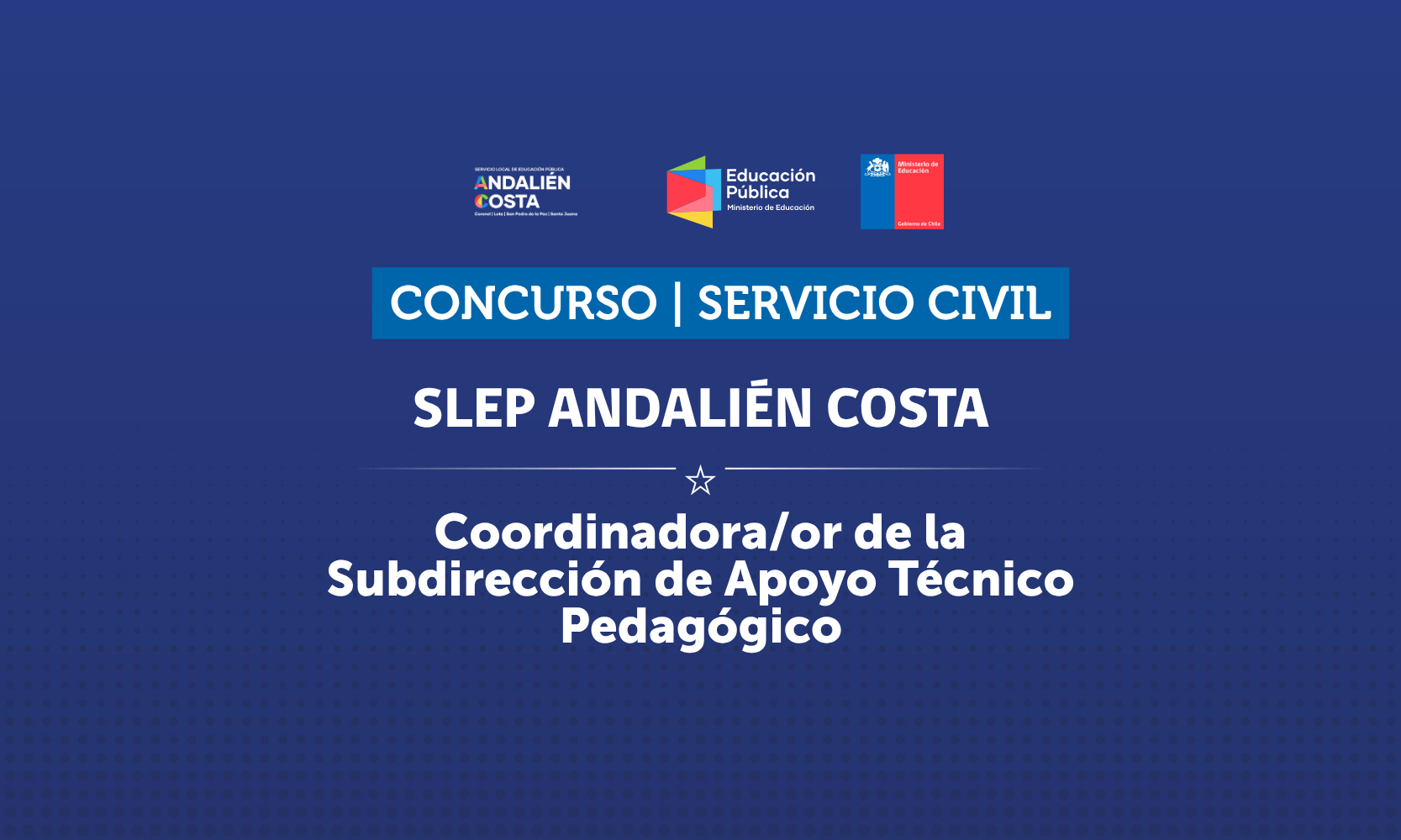 SLEP Andalién Costa abre concurso para Coordinador(a) de Apoyo Técnico Pedagógico